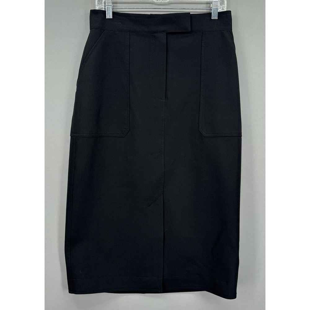 Camilla And Marc‎ Skirt Womens 8 Black Francesca Midi Pencil Twill Stretch Work